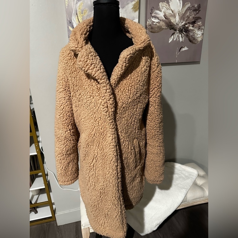 Love Tree Plush Camel Teddy Bear Coat Jacket size Small - Picture 3 of 6